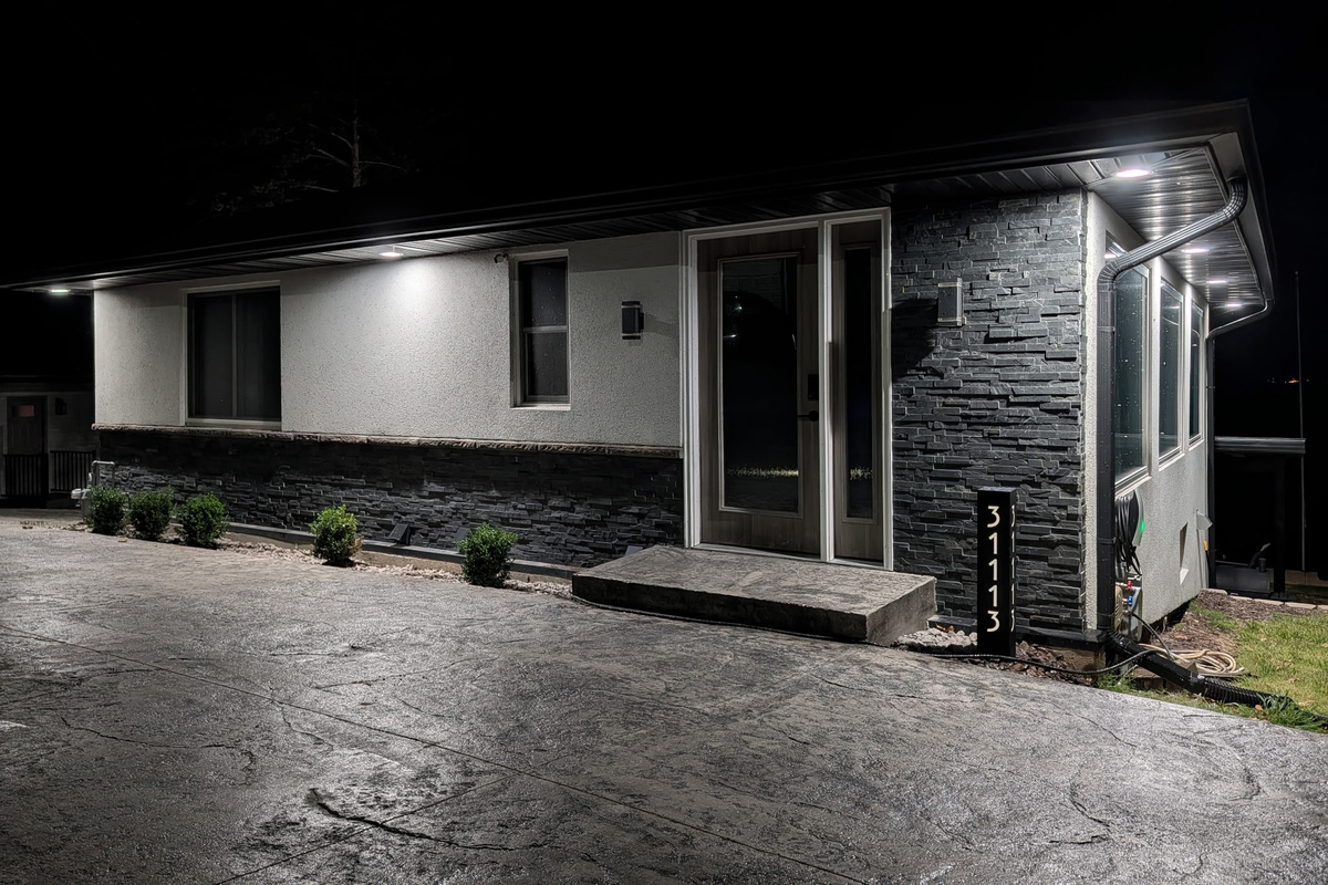 Well lit at night