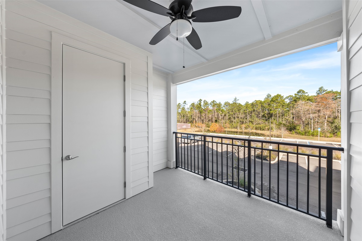 Your balcony is seeing trees! This is a street view of another unit!
