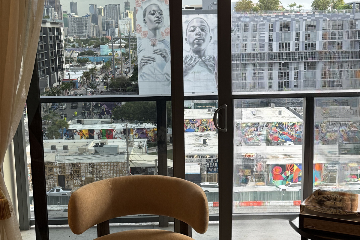 Opens to your private balcony with 8th-floor views over Wynwood - and the king suite is just a doorway away.