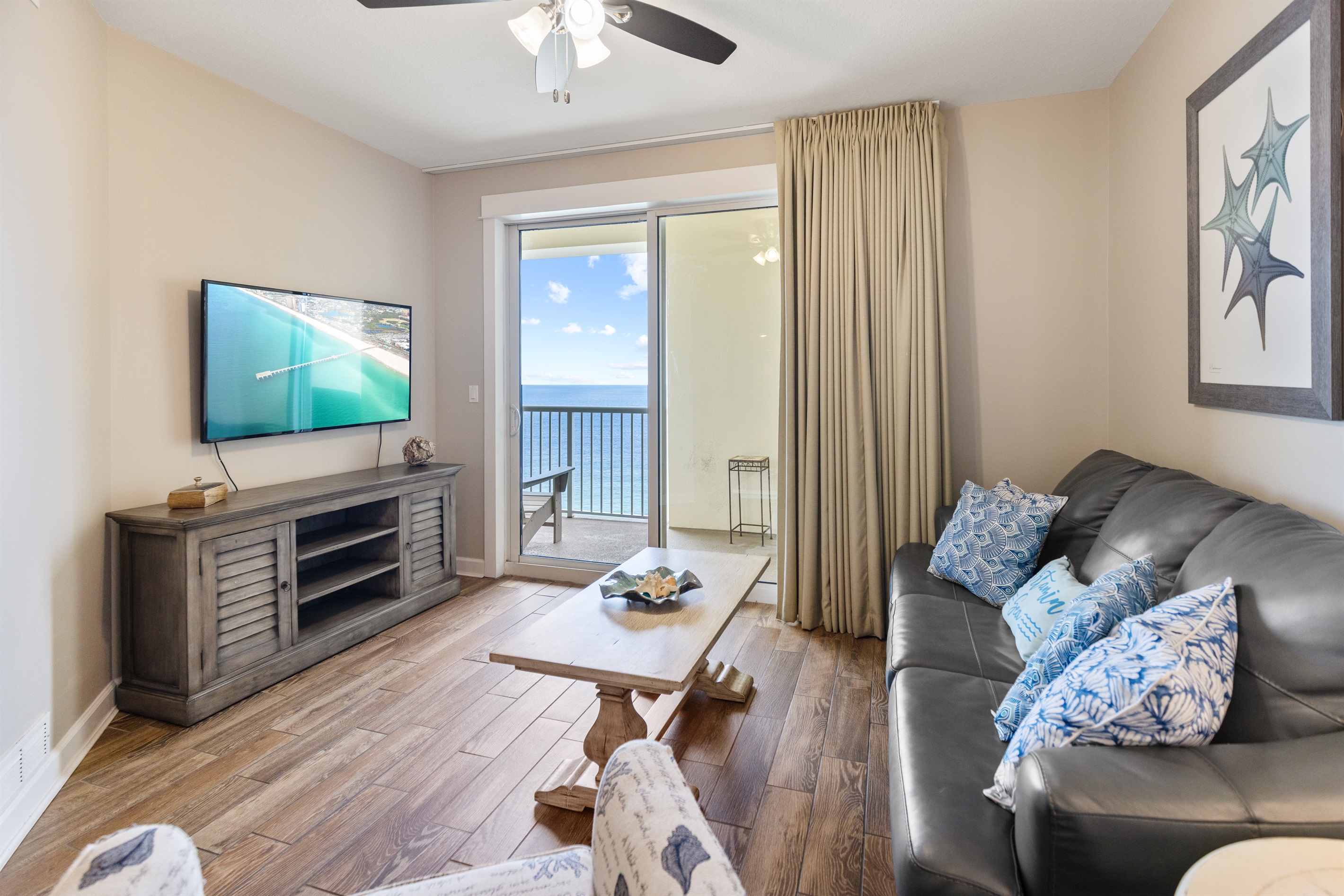 Gulf-Front Living Room