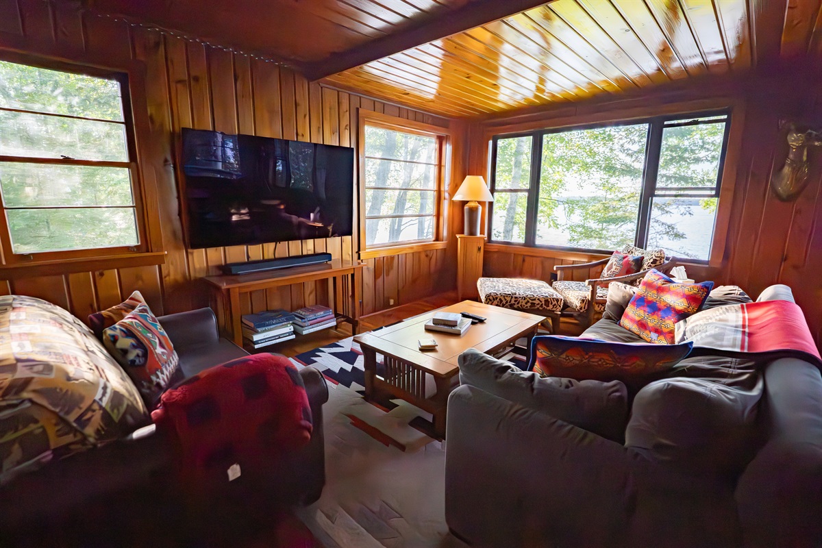 Snuggle up and watch a movie or TV on our Top-of-the-line TV