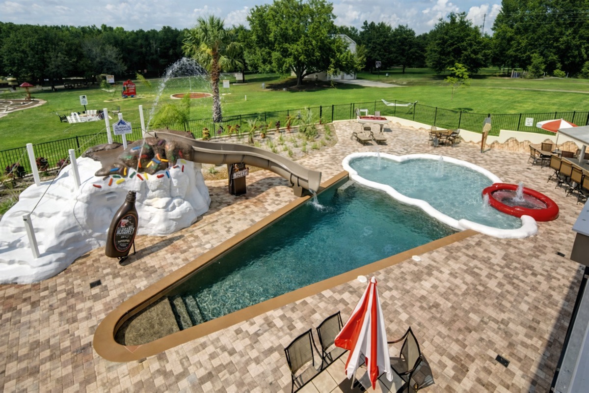 the hershey fountain ice cream sundae pool!