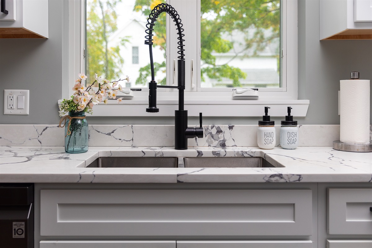 Modern updated kitchen, stocked with all you need to cook!