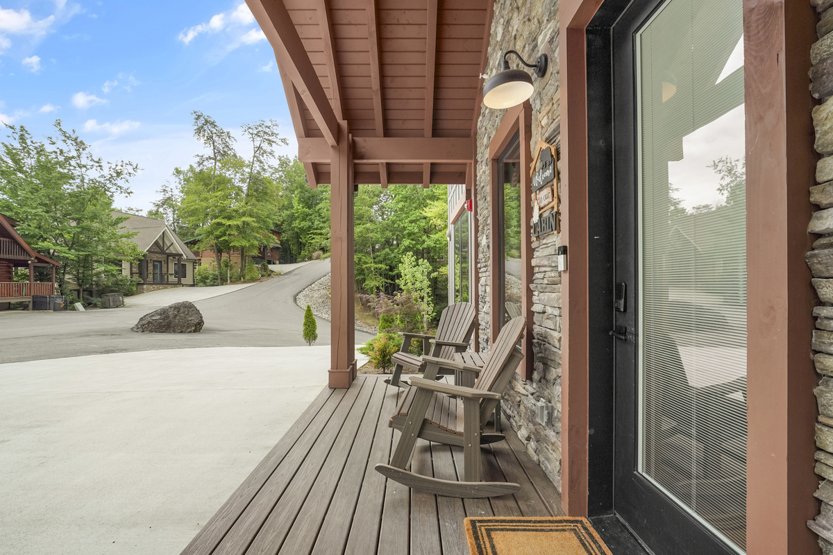 Front porch with rocking chairs