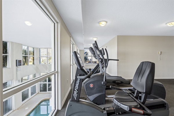 Fitness center located on the 1st floor 