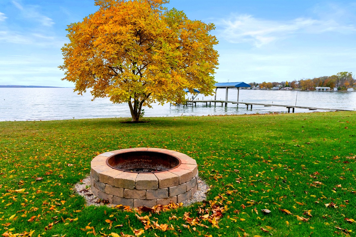 Enjoy a lakeside fire in the fire pit