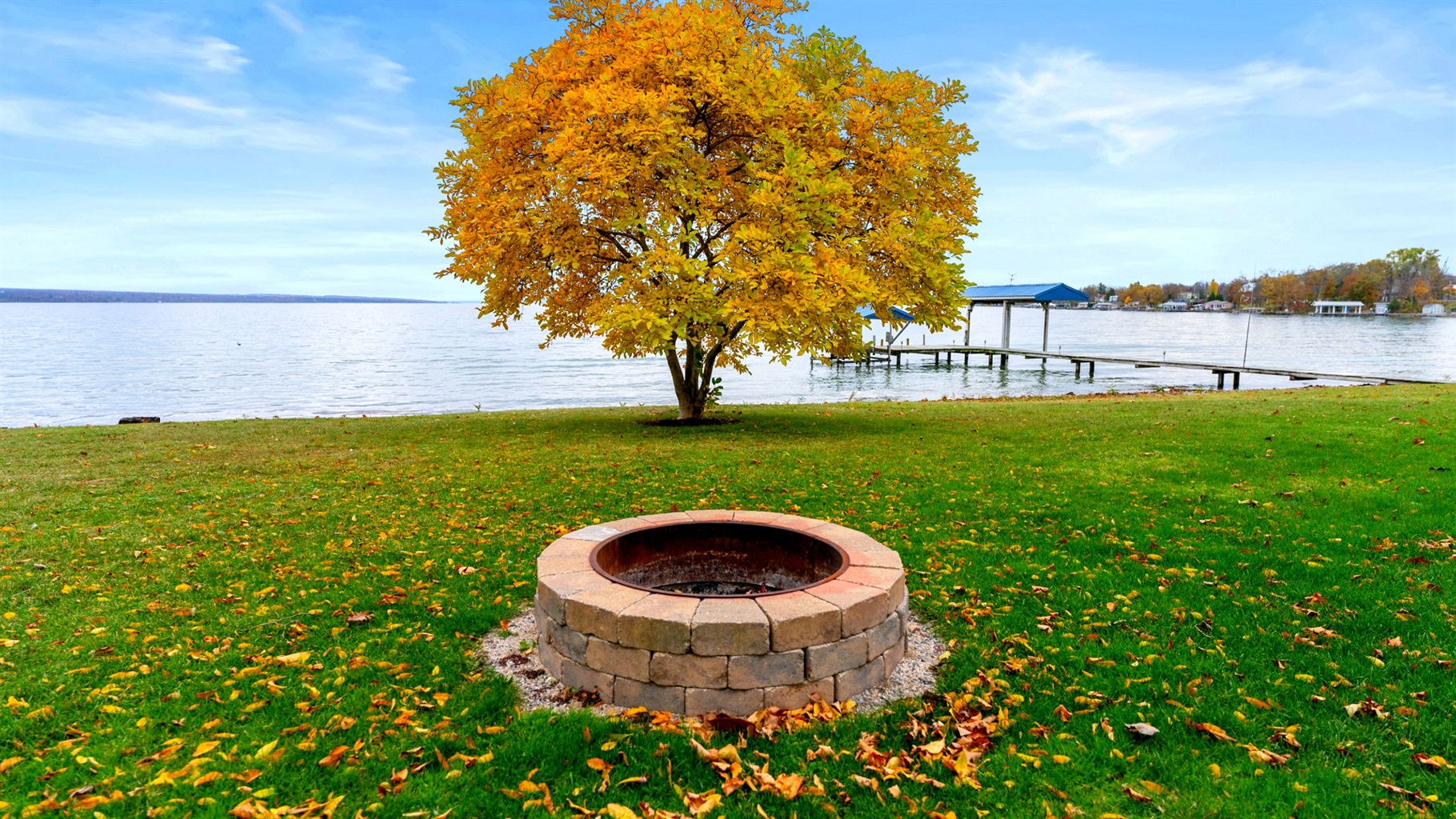 Enjoy a lakeside fire in the fire pit