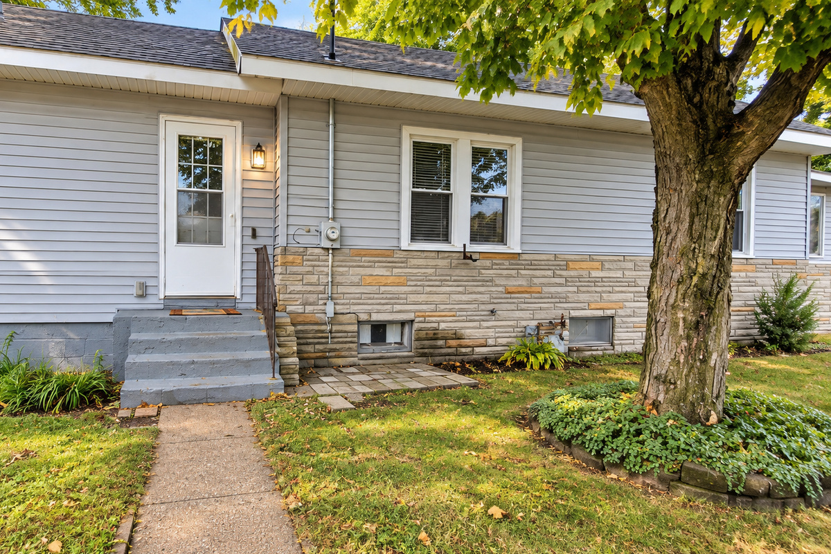 Primary guest entrance conveniently located near the garage and quiet street parking.