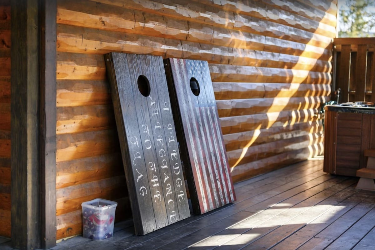 Cornhole boards providing entertainment for all ages