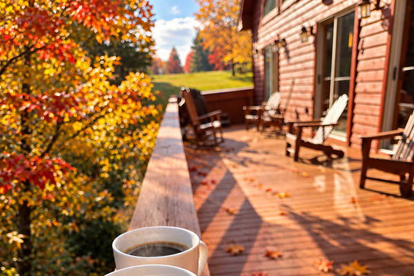 Cozy Autumn Breakfast on the Deck