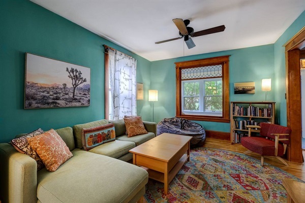 Seating area in the living room.