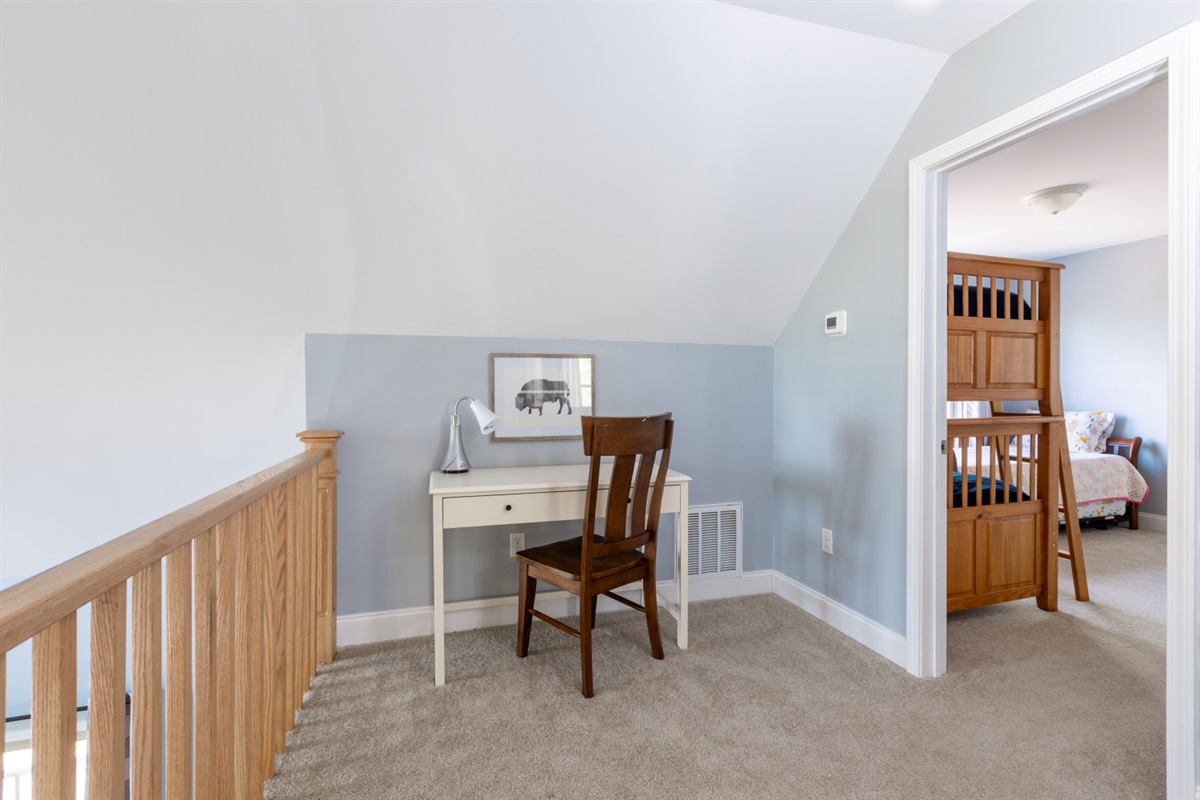 Desk in loft area