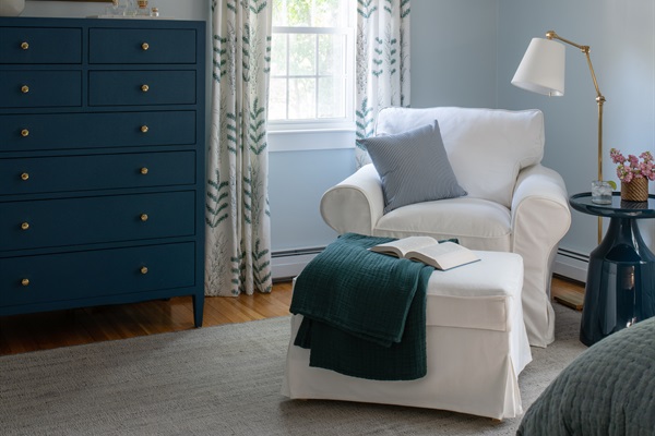 Relax, read, and recharge in this cozy nook with a couch.