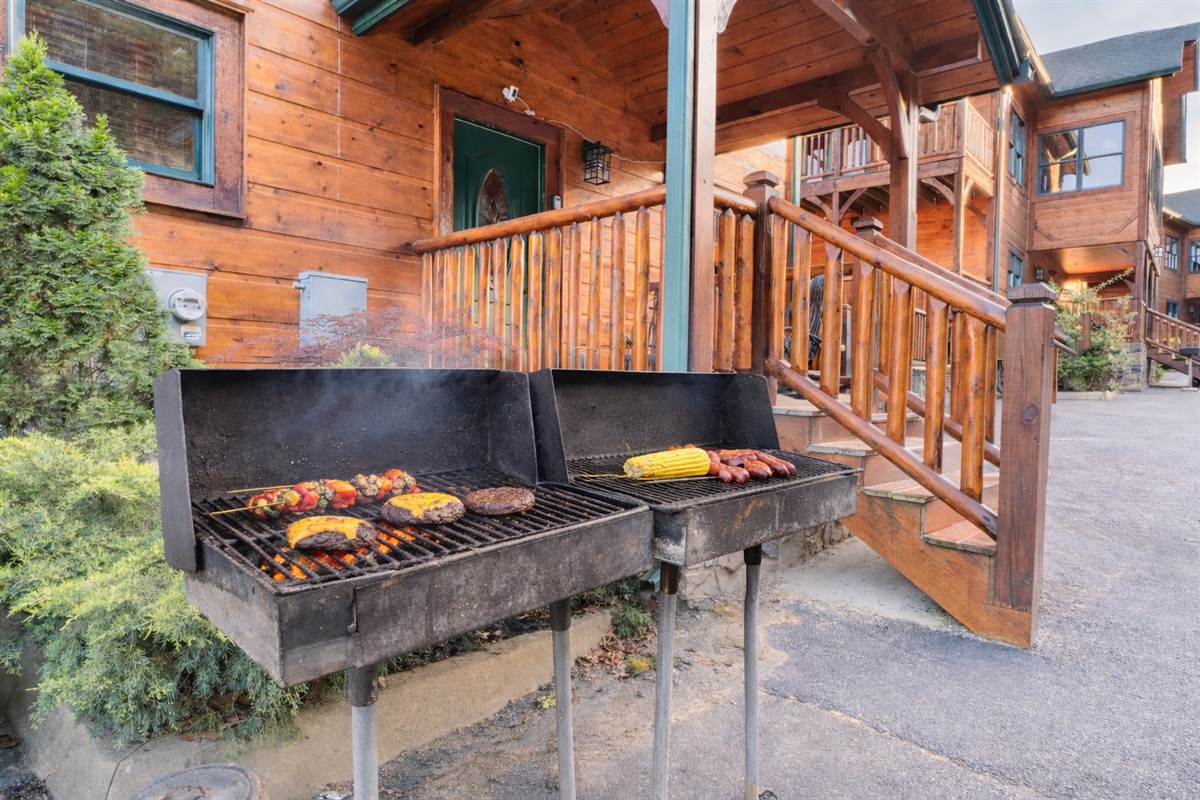 Grill located in the front.
