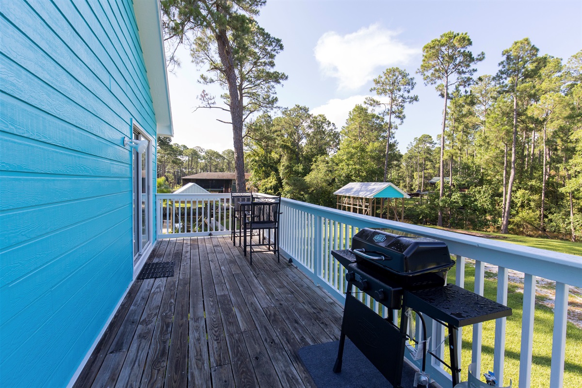 Grill and outdoor seating