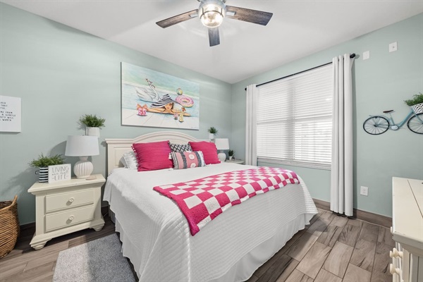 Secondary King bedroom with Memory foam mattress topper