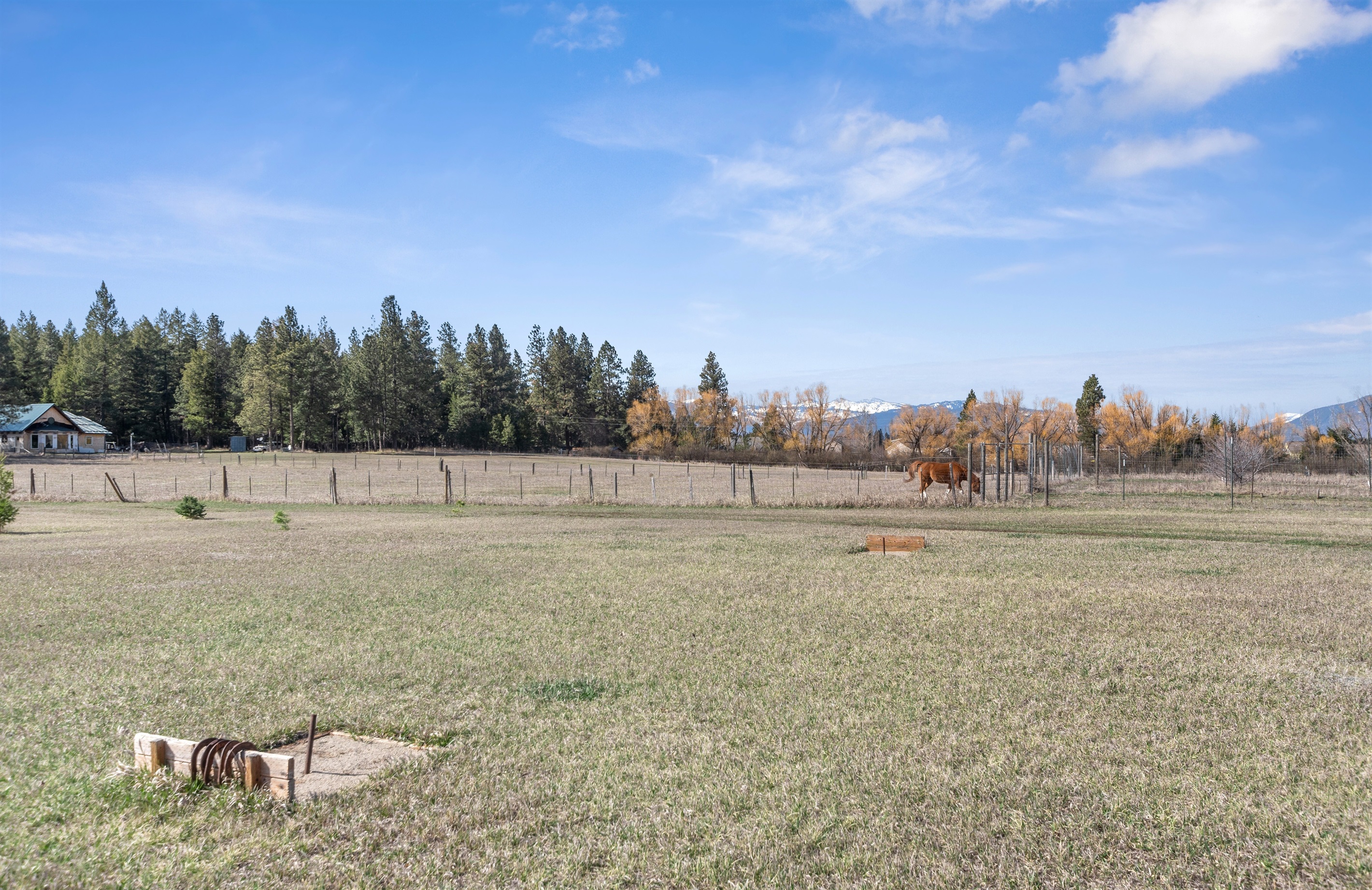 Enjoy a game of horseshoes on the back acreage
