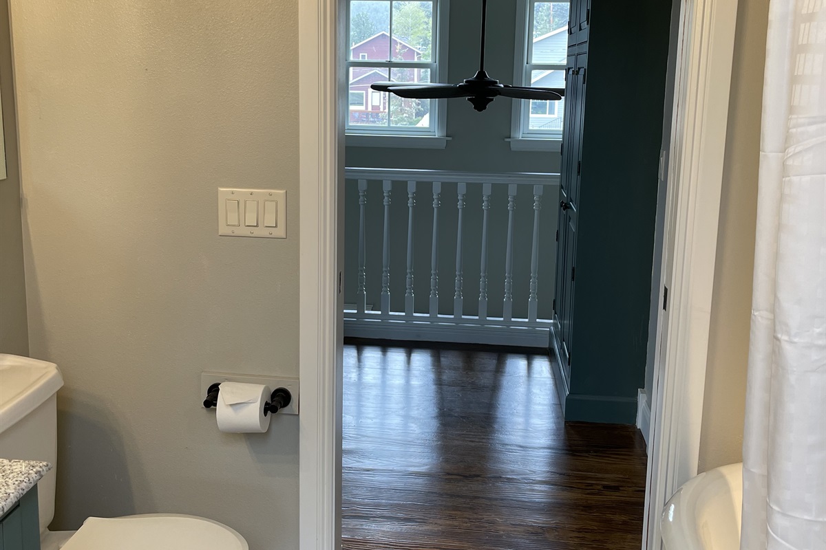View of loft from bathroom