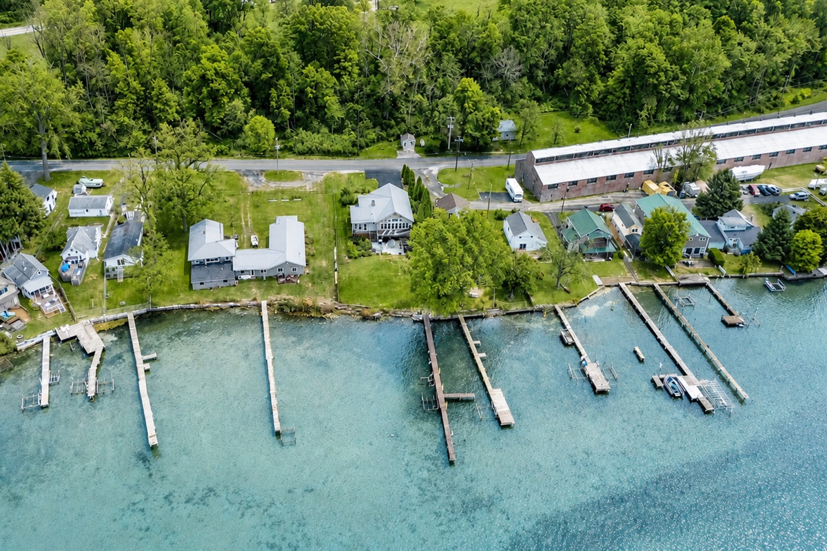 Arial view of the home and  surrounding area