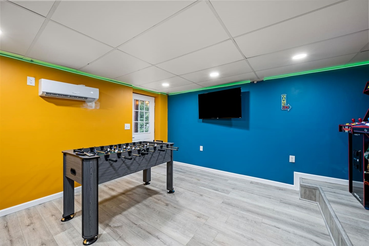 Other view of the game room.  Heated and cooled with a mini split unit.