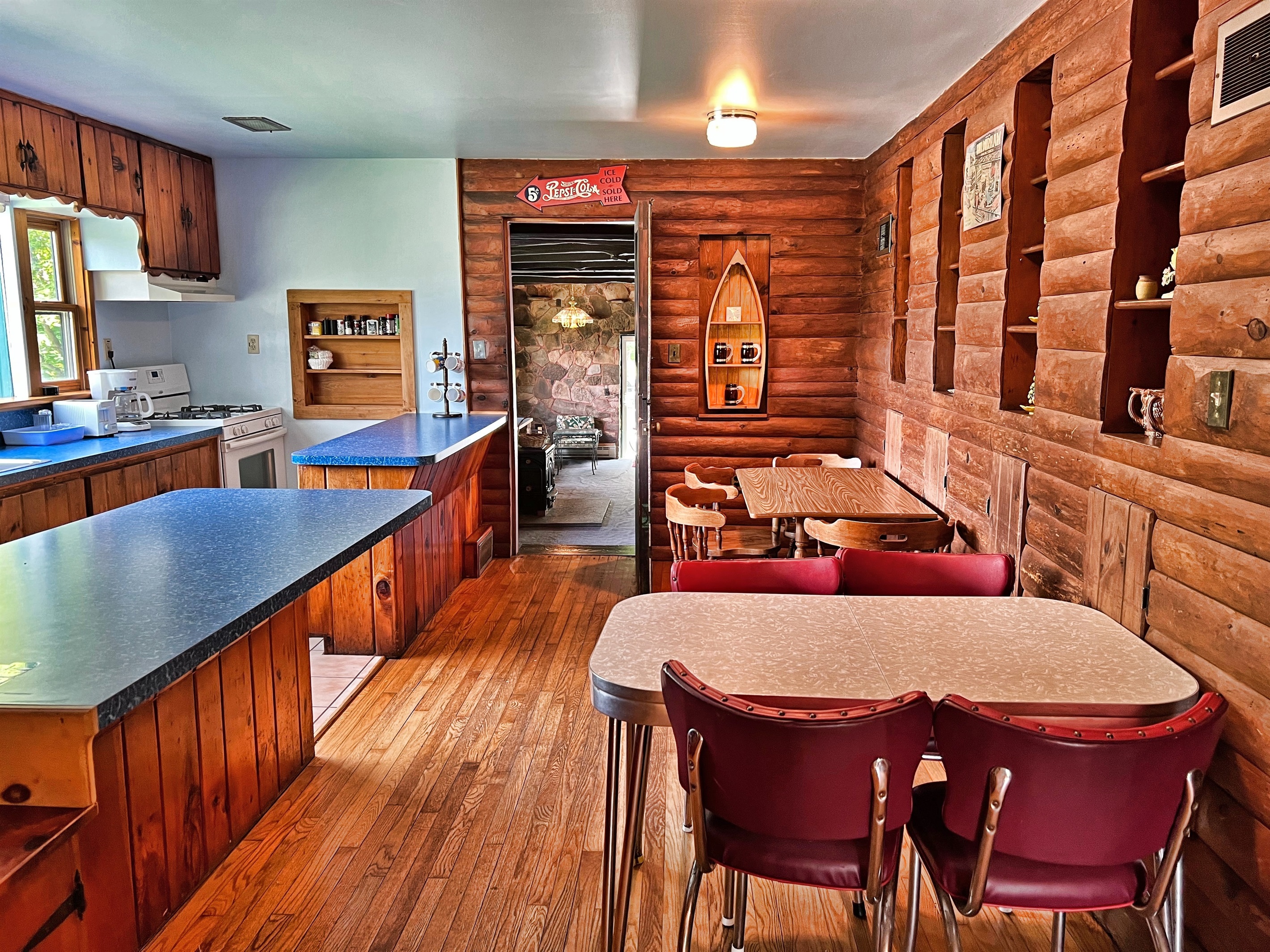 Counter style Kitchen with table and chairs, great for the kiddos!
