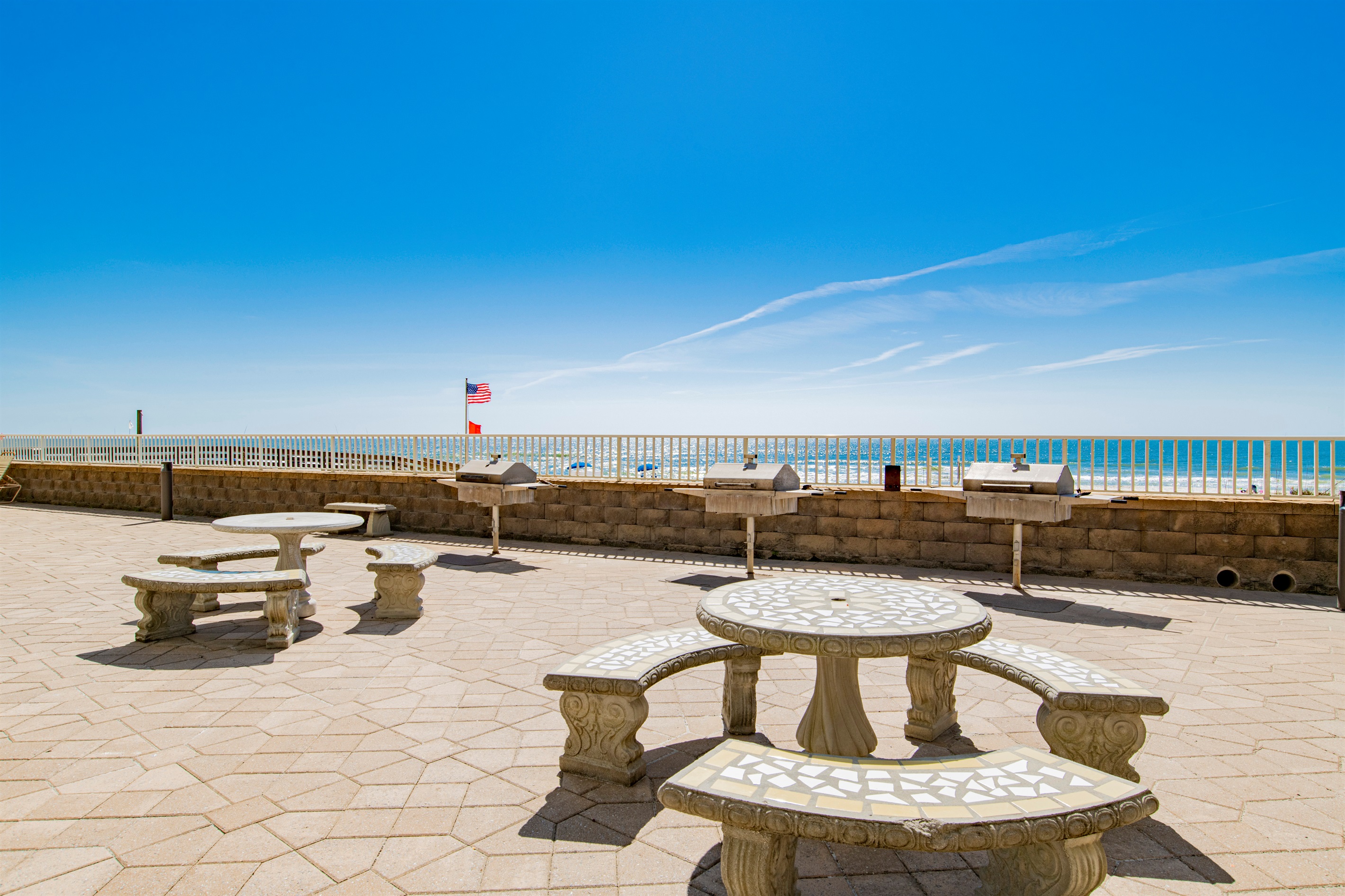 Outdoor (shared) grilling area, next to the outdoor pool.