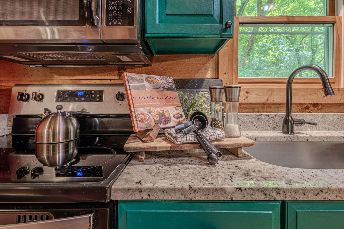 Full stove, real cookware, cook whatever you want.