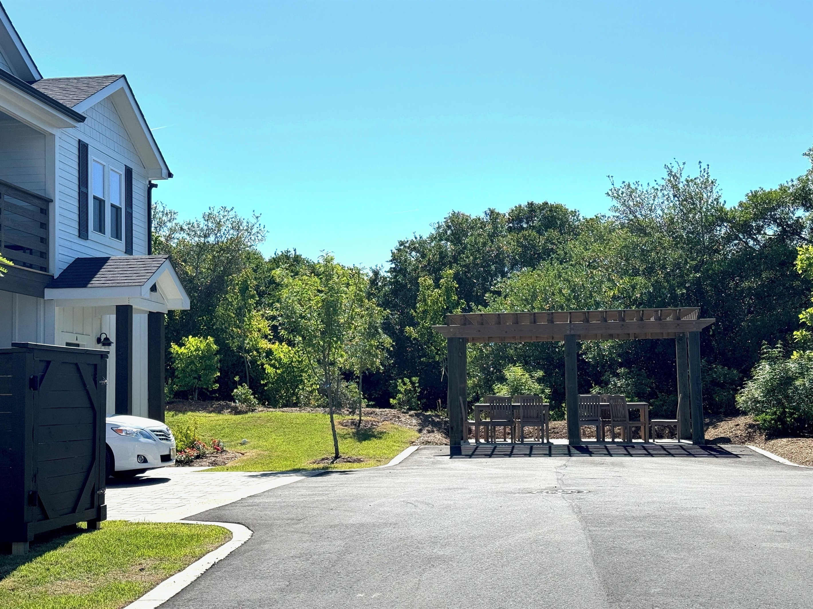 Community outdoor dining for 8-10 on cul-de-sac