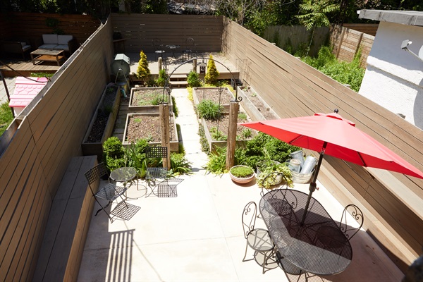 Backyard garden view