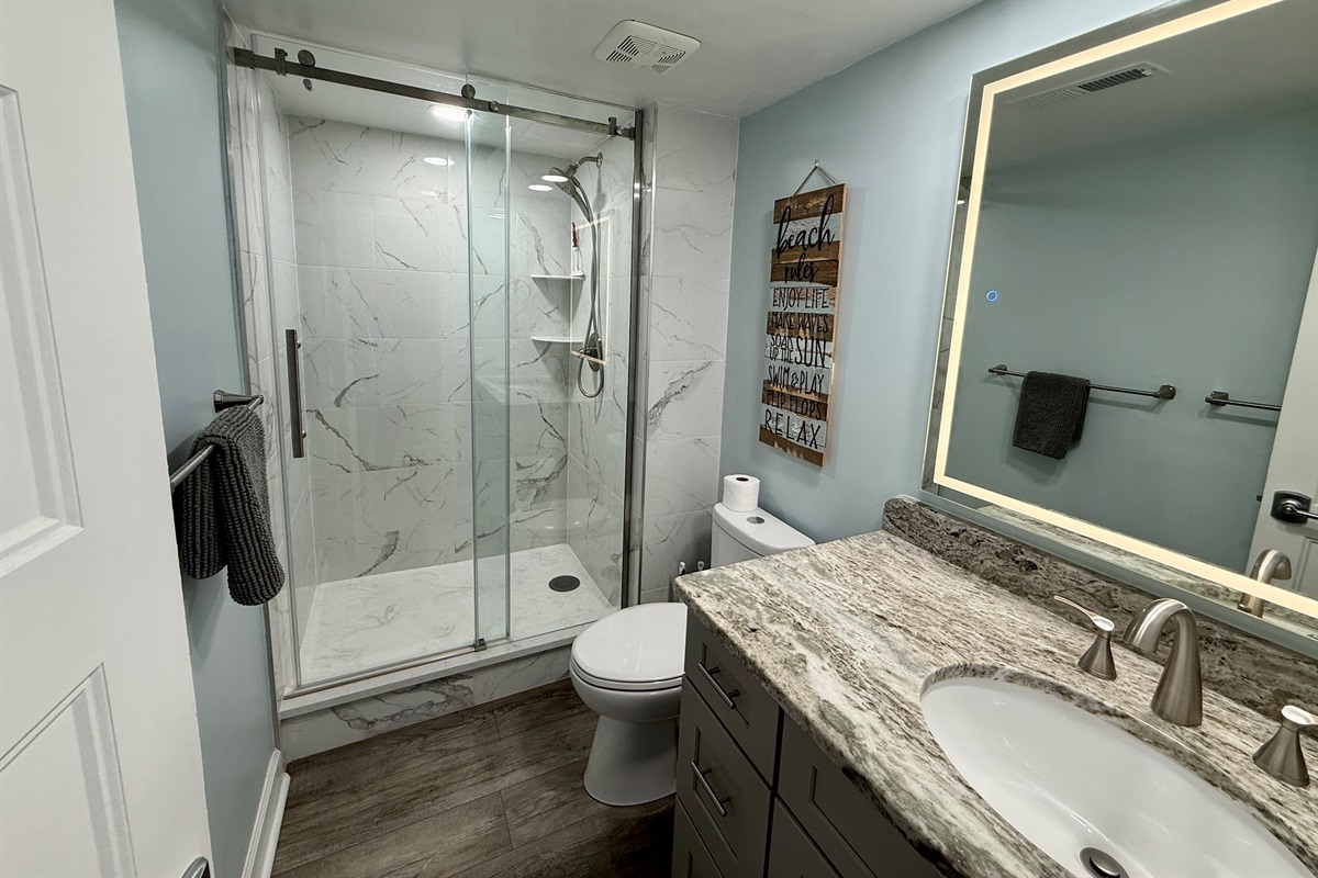 Guest Bath w/New Vanity and Walk In Shower