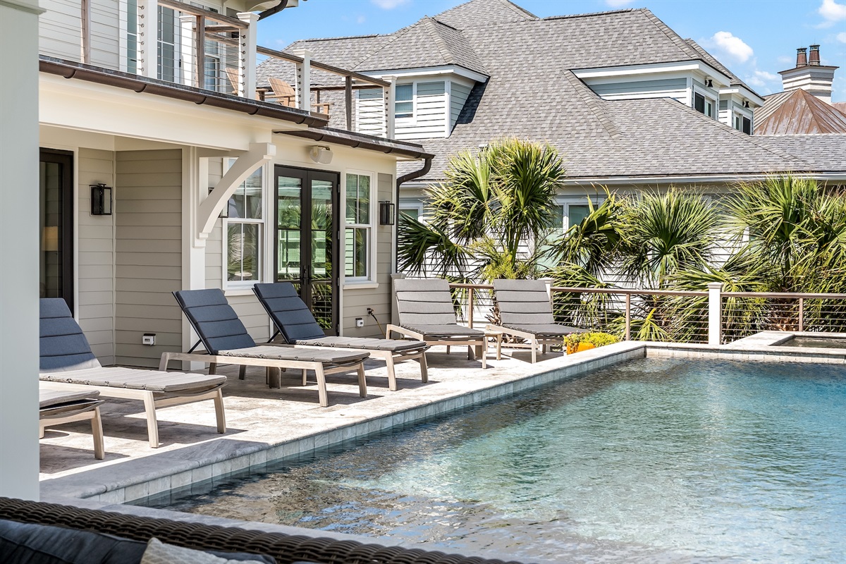 Pool Deck | Beach Shelter | 3708 Palm Blvd | Isle of Palms, SC | IOP Escapes