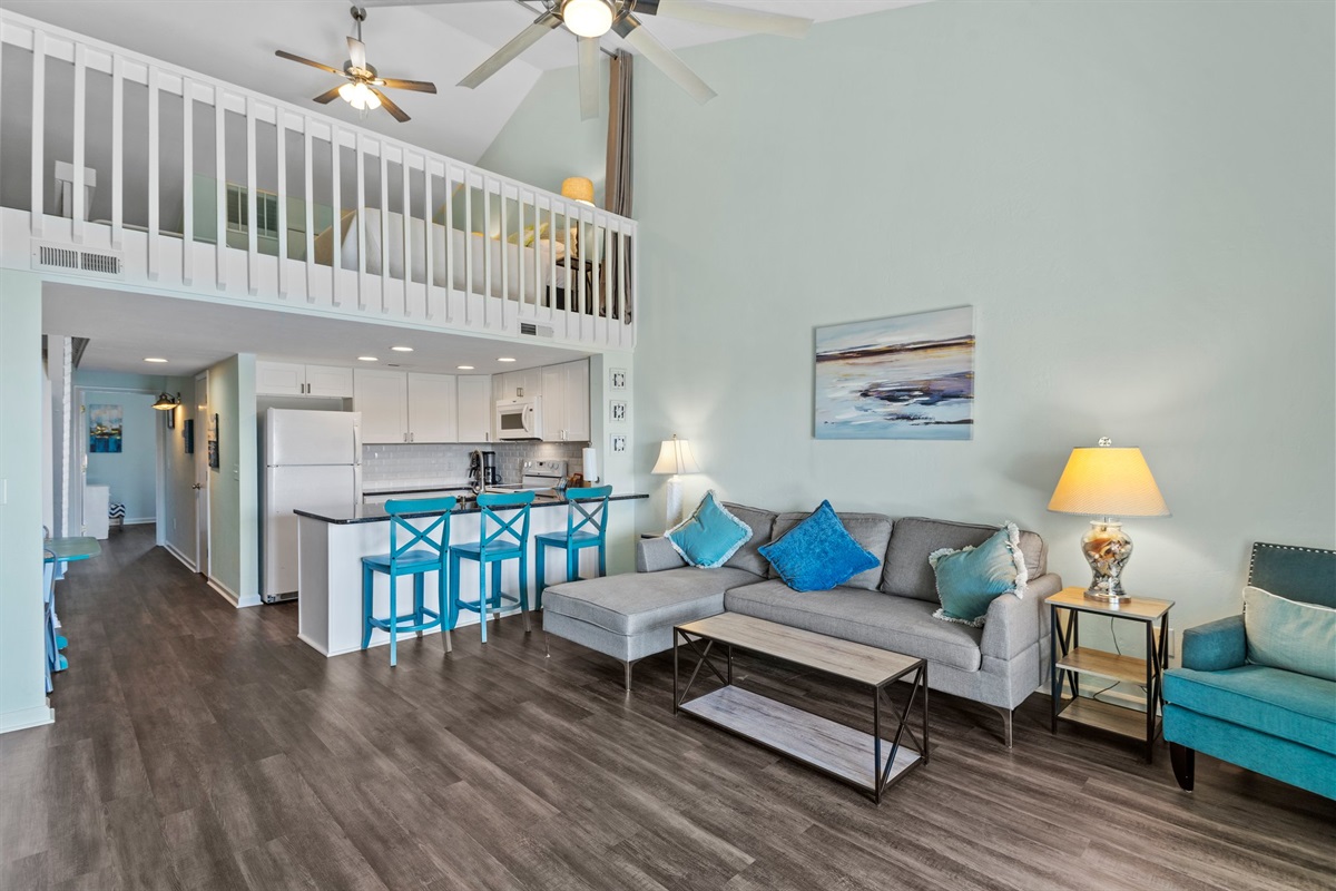 Large open space for relaxing after a beach day!