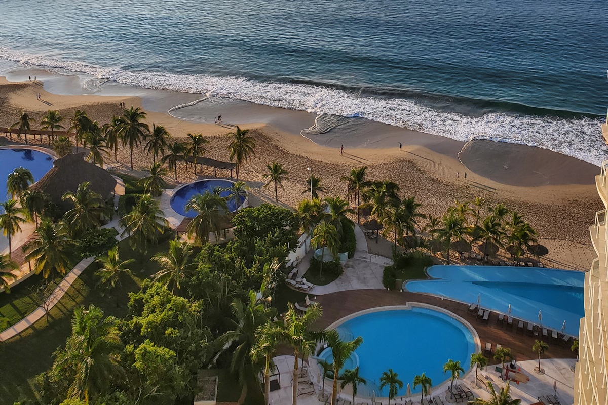 View of the Beach and Pools from the Balcony of the Penthouse