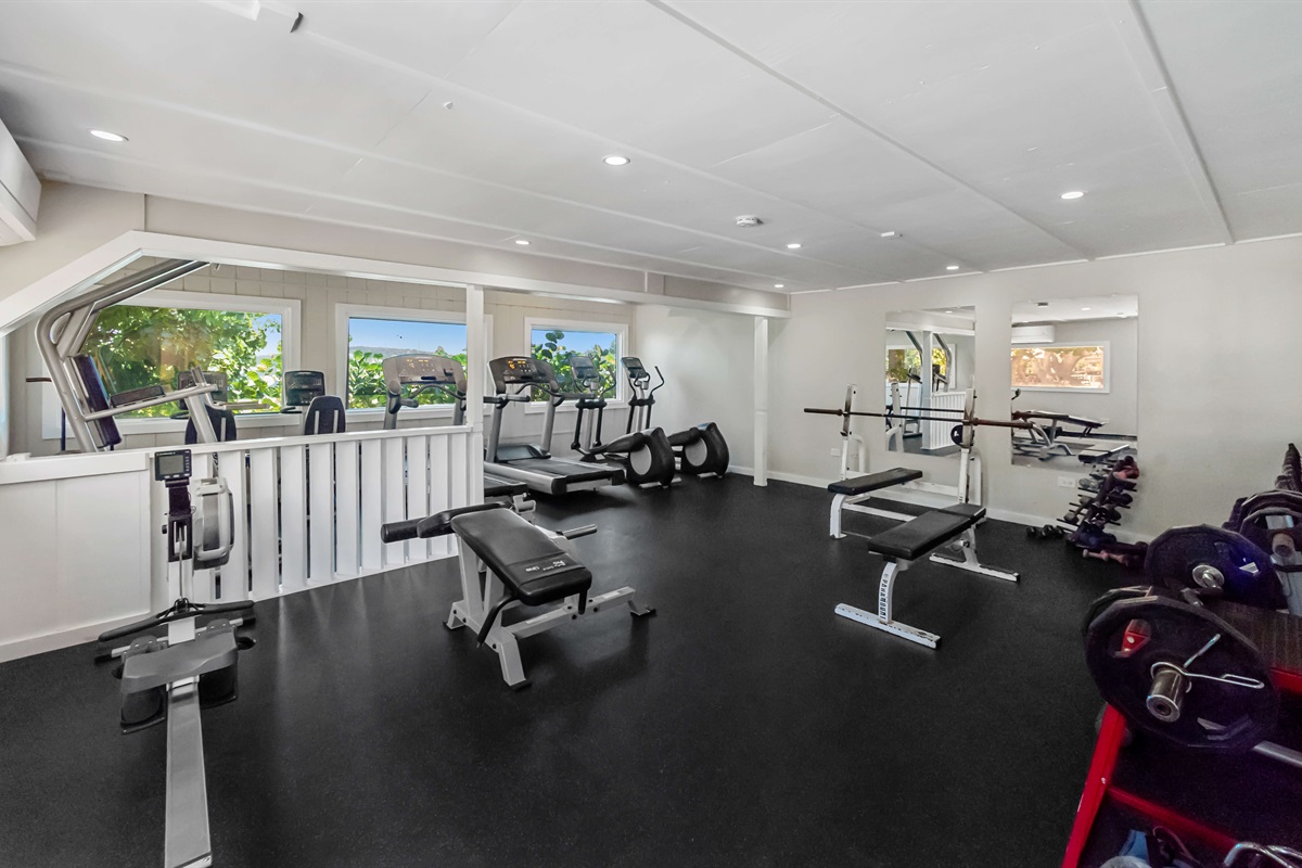 Community fitness room - located in the building on the pool deck.