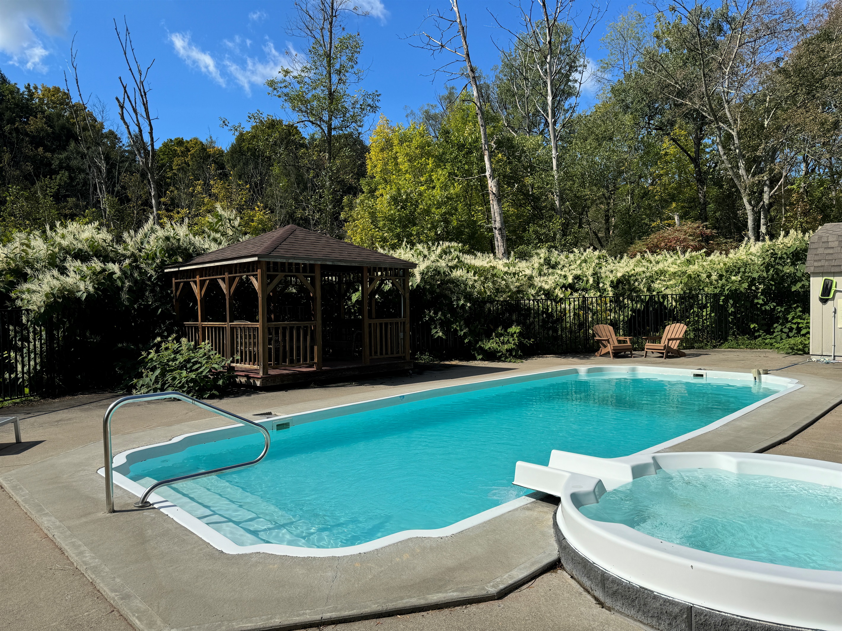 Shared, heated, salt-water pool