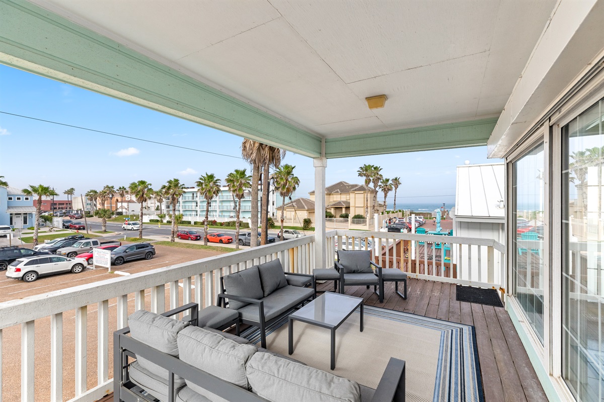 Our 2nd story balcony's equipped with the ideal seating area, to watch the sunset.