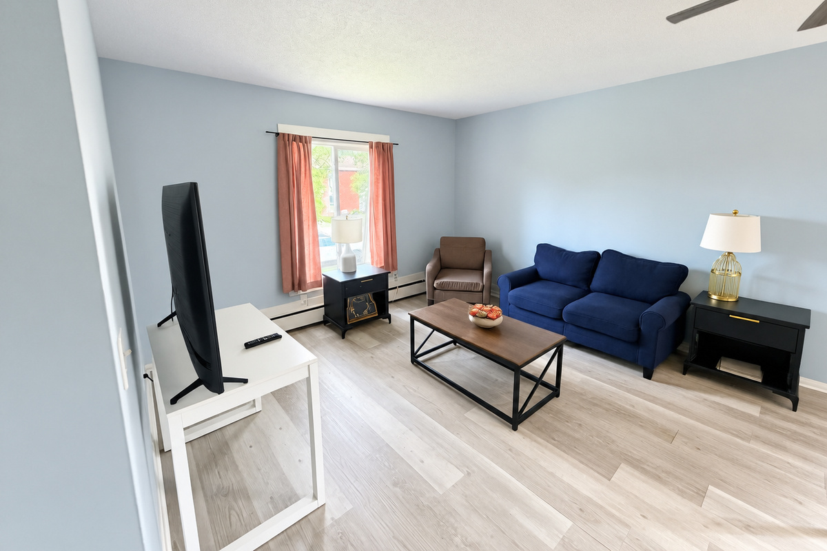 Living room with 50" tv