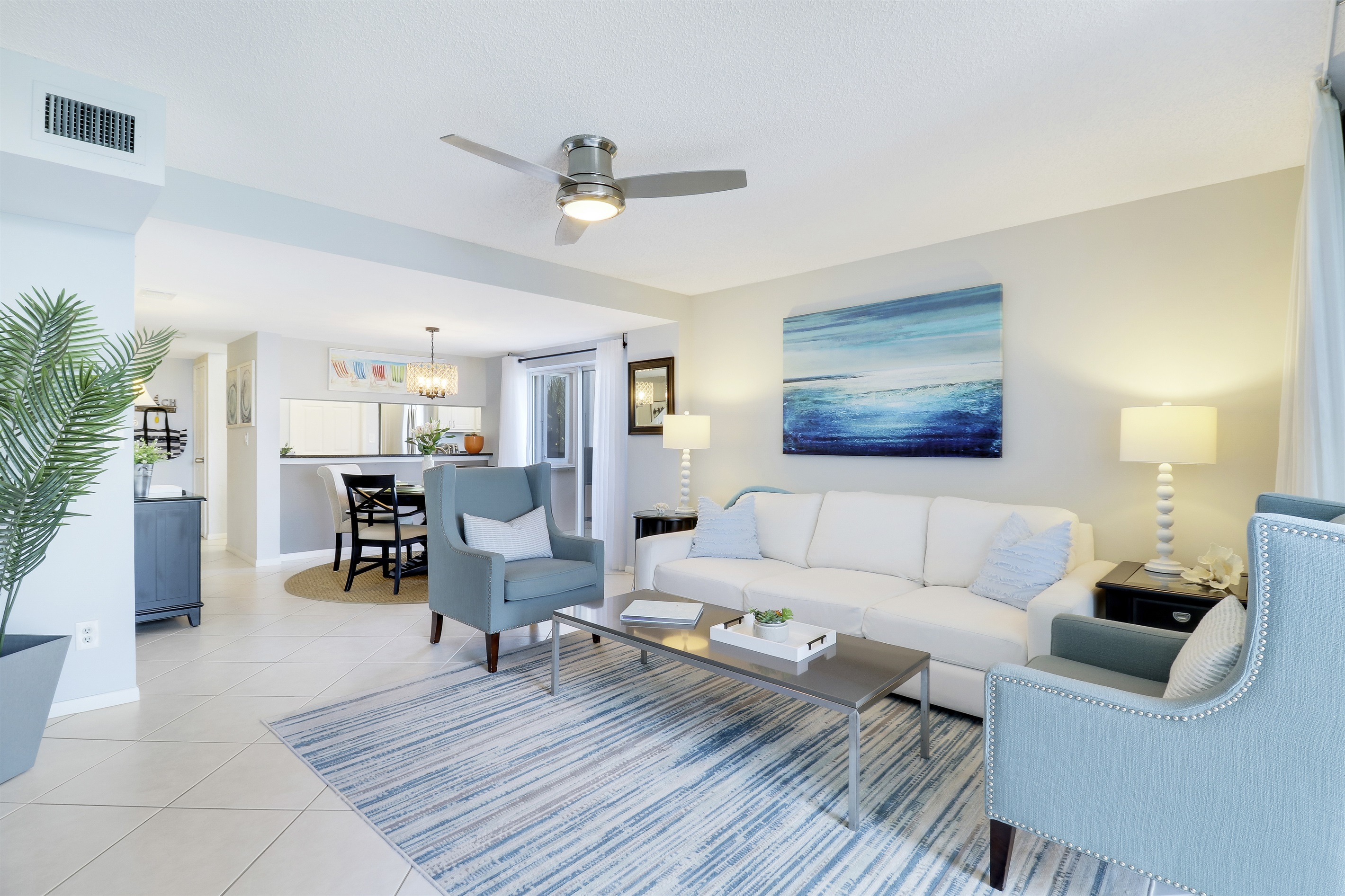 Bright, airy, open living area