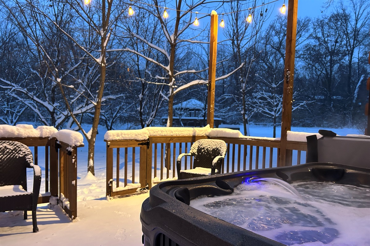 Relaxing in the hot tub while the snow falls is something almost everyone should do.