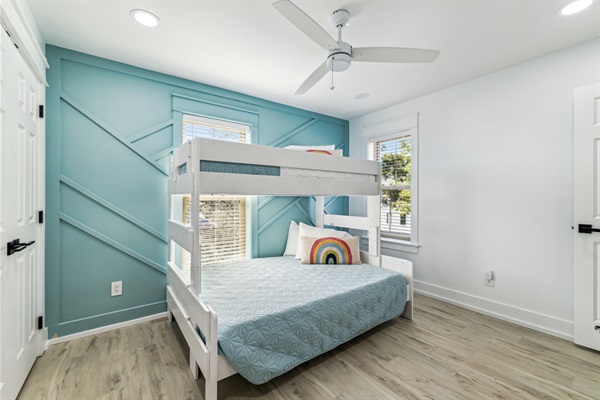 Third Floor-Bedroom 4-Single bunkbed room-twin over full with ensuite bathroom.  (Bathroom also connects to third floor hallway)