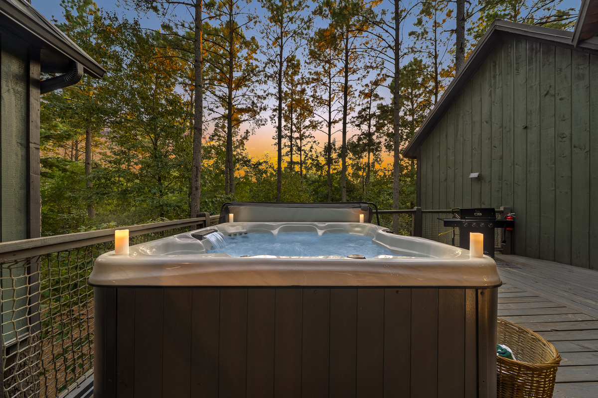 End an adventure-filled day with a long soak in the hot tub surrounded by the quiet of the pines.