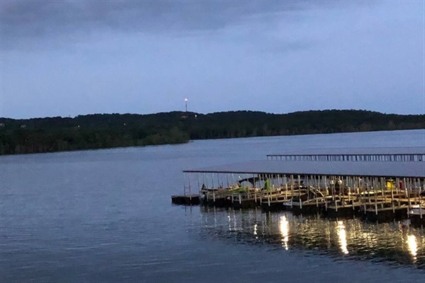 Some of the boat docks at night