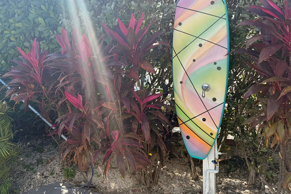 Our newly launched here-comes-the-sun outdoor surfboard mural! Inspired by George Harrison’s 1970 visit to The Shore Road Inn back (now Pier Walk on Deerfield Beach)