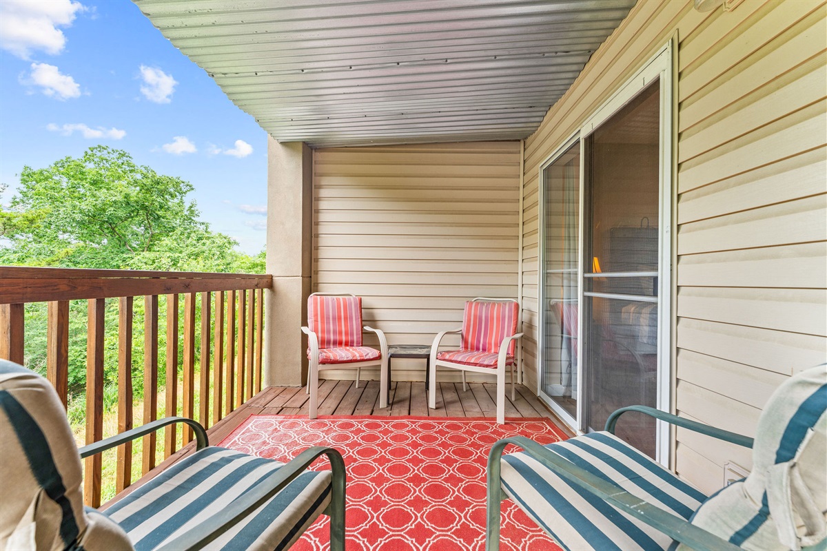 Relax and enjoy the nature view from your 24' private deck