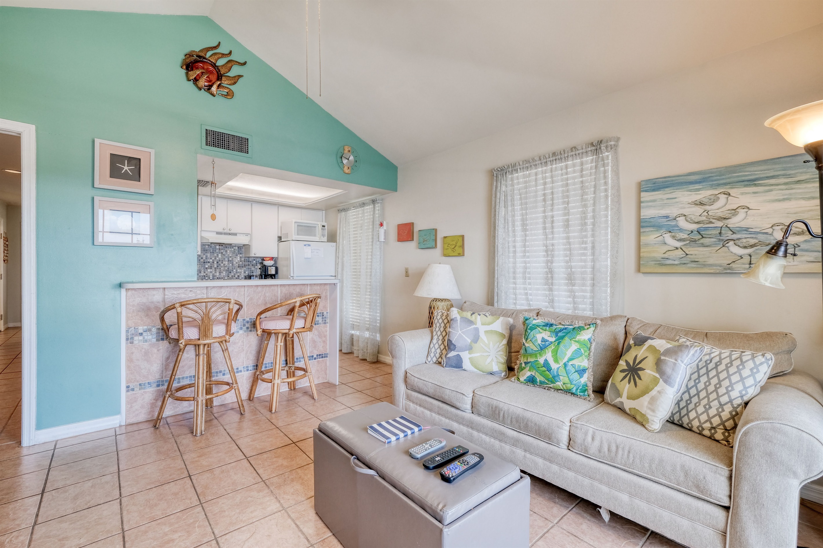 Queen sofa bed available in living area