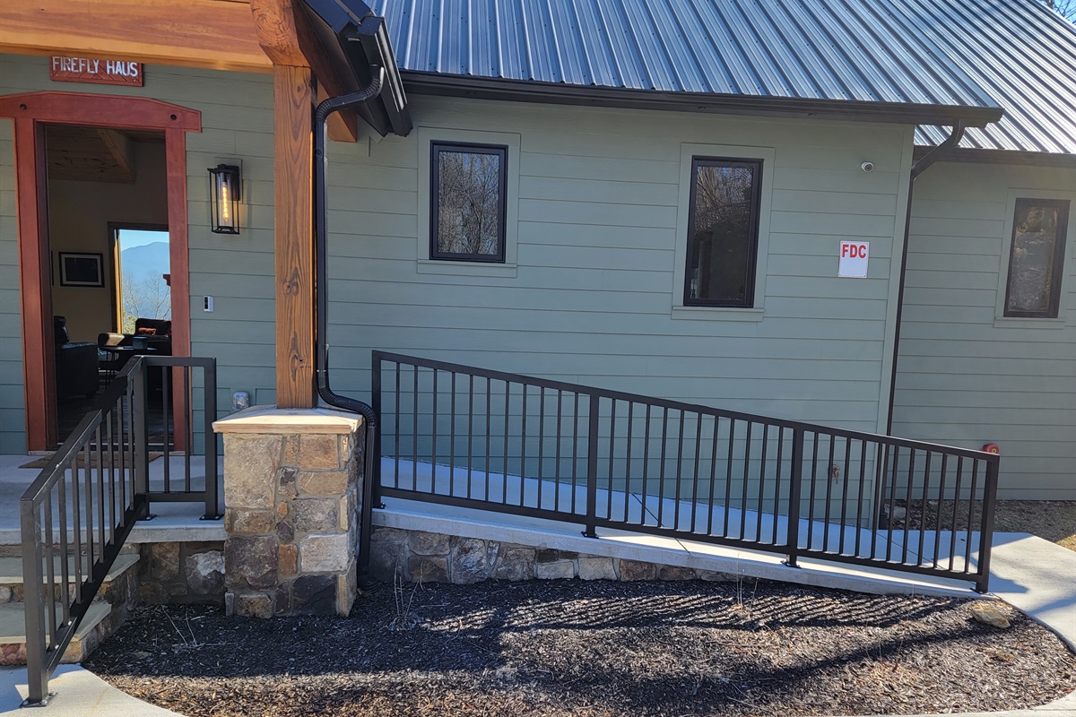 Wheelchair accessible ramp into the home