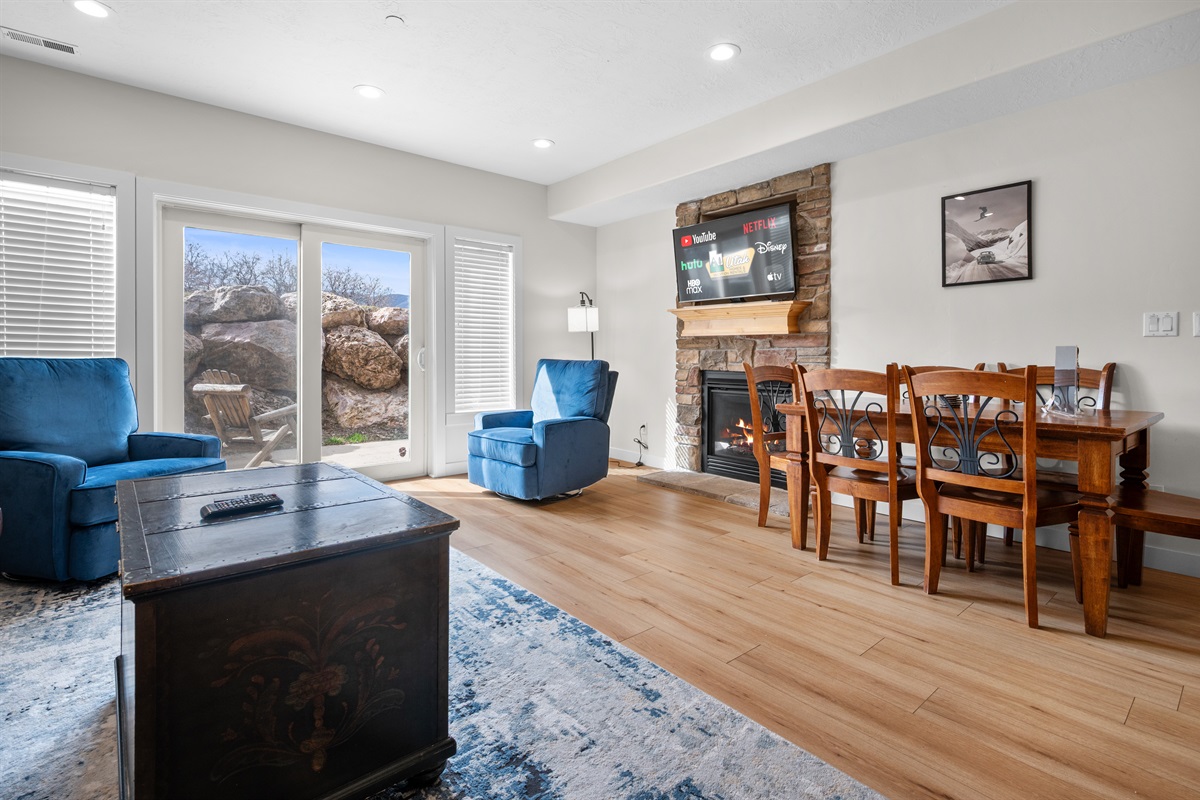 Open-concept layout connecting living and dining spaces for easy gathering.