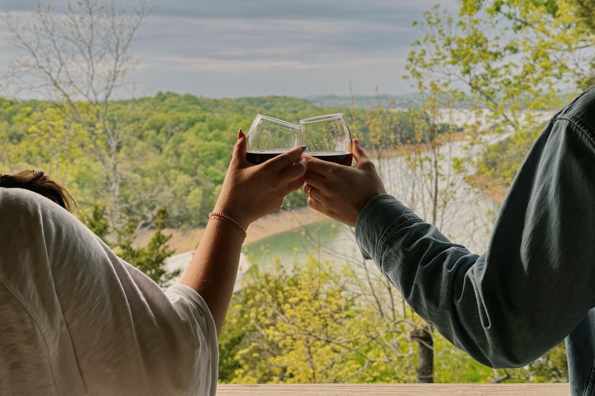 Unwinding with a lake view at Douglas Lake in Sevierville, TN, perfect for a romantic Smoky Mountain cabin escape