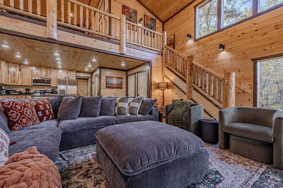 From the living room looking upstairs.