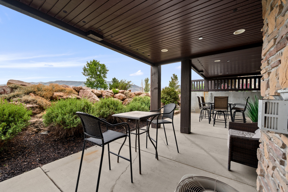 Additional covered patio provides another peaceful spot to relax outdoors.